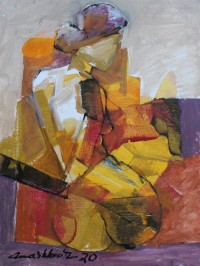 Mashkoor Raza, 12 x 16 Inch, Oil on Canvas, Abstract Painting, AC-MR-339